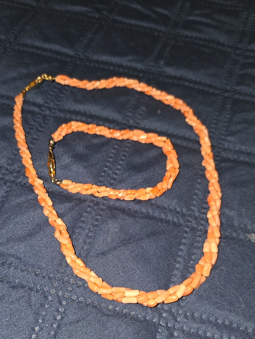 Coral Necklace and Bracelet Set - Small